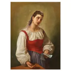 Alfonso Chierici, The Letter, oil on canvas
