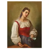 Alfonso Chierici, The Letter, oil on canvas