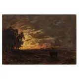Luigi Michelacci, The Arno At Isolotto, oil on canvas