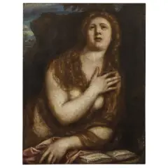 Penitent Magdalene by Simone Peterzano, oil on canvas, offered May 2025