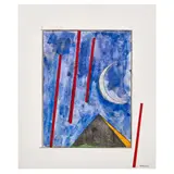 Franco Angeli, Notturno 1985, mixed media and collage on paper
