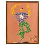 Serge Lifar, Five Works On Colored Paper, i.La Danseuse