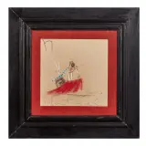 Natural by Aldo Mondino, mixed media on brown paper, offered Apr 2025