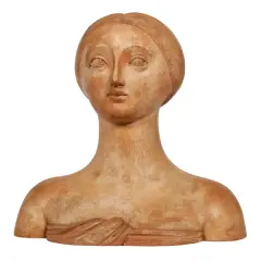 Luigi Galligani, Feminine portrait patinated, terracotta