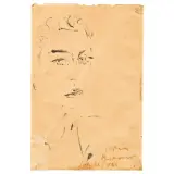 Filippo de Pisis, Portrait 1946 Indian, ink on paper