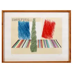 Mario Ceroli, Identità, lithograph and collage