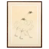 Fabrizio Clerici, Ostrich, etching and acquatint