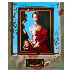 Trompe d'oeil with figures by Tito Salomoni, oil on canvas, offered Apr 2025