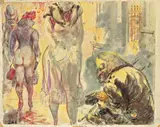Inflation by George Grosz, 1928, Aquarell und Tuschfeder auf glattem Papier, sold Jun 2009