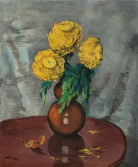 Chrysanthemen by Max Pechstein, 1930, Öl auf Leinwand. Doubliert, sold Nov 2012