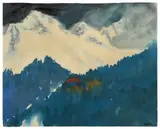 Alpenlandschaft (Schweiz). 1930er Jahre by Emil Nolde, Aquarell auf Japan, sold Nov 2012