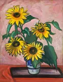 Gabriele Münter, Sonnenblumen vor Rot
