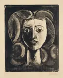 Tête de jeune fille by Pablo Picasso, 1947, Lithographie auf Velin, sold Nov 2011