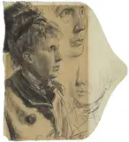 Adolph von Menzel, Kopfstudien einer Dame