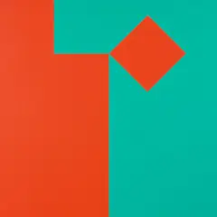Camille Graeser, rot-grün-volumen 1:1, 1/8 bewegt, 1974, Acryl auf Leinwand