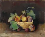 Stilleben mit Pfirsichen und Pflaumen“ („Pfirsiche“) by Karl Hofer, 1934, Öl auf Leinwand, sold May 2011