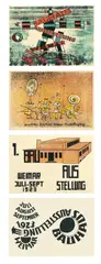 Bauhaus, Ausstellung Weimar, 1923, 19 im Postkartenformat gestaltete Lithographien und Farblithographien verschiedener Künstler