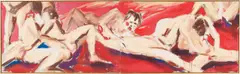 Babylon by Salomé, 1978, Diptychon: Kunstharz und Pigment auf Nessel, sold May 2024