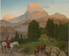 Hans Thoma, Die Gralsburg, 1899, Öl auf Leinwand