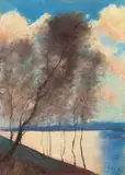 Lesser Ury, Motiv aus dem Grunewald, Um 1900, Pastell auf Pappe