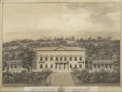 Anton Arche, Design of a Summer Palace in Bubeneč, 1815, indian ink, watercolour, cardboard