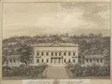 Anton Arche, Design of a Summer Palace in Bubeneč, 1815, indian ink, watercolour, cardboard