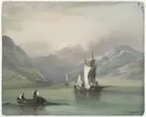 Josef Navrátil, Sailing Boat on an Alpine Lake