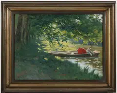 Stanislav Lolek, On a Boat, Around 1910, oil on canvas
