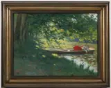 Stanislav Lolek, On a Boat, Around 1910, oil on canvas