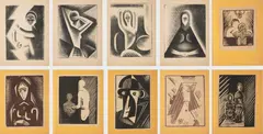 Josef Čapek, Album of Ten Graphic Sheets, 1918, linocut, lithography, paper