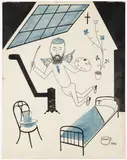 Adolf Hoffmeister, The Daily Ascension of Jan Zrzavý, 1929, indian ink, watercolour, paper