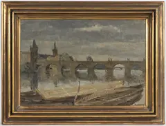 Charles Bridge by Karel Holan, 1944, oil on plywood, sold Dec 2024