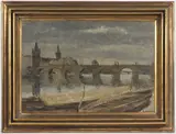 Karel Holan, Charles Bridge, 1944, oil on plywood