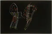 Frederick Sommer, Untitled, 1951, Gouache on black construction paper