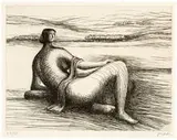 Henry Moore, Untitled (Reclining Figure Portfolio) (6), 1977-1978, Six etchings on Richard de Bas Auvergne la main paper with original portfolio case