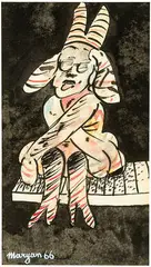 Pinchas Burstein, Drawings (3), 1966, Watercolor and ink on paper
