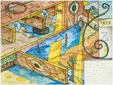 William T. Wiley, What He Always Does, 1999, Watercolor and ink on paper