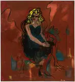 Norman Holden, Untitled (Seated Figure), c. 1960, Oil on canvas