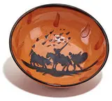 Picador by Pablo Picasso, 1953, Turned cupel of red earthenware clay, engobe and enamel decoration, paraffin, glaze, sold Oct 2015