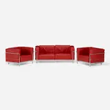 Le Corbusier, Salon suite, chrome-plated steel, leather
