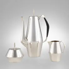 John Prip, Three-piece Diamond coffee service, sterling silver, plastic