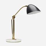 Angelo Lelii, Table lamp, model 12401, c. 1952, brass, marble, enameled aluminum