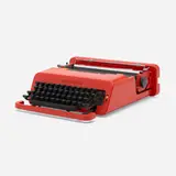 Valentine typewriter by Ettore Sottsass, 1969, plastic, enameled steel, metal, rubber, sold Mar 2023