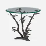 Maitland-Smith, Occasional table, c. 1980, patinated bronze, glass