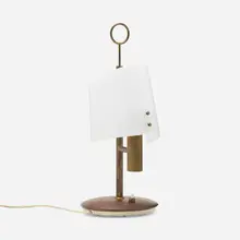 Arredoluce, Table lamp, c. 1955, brass, acrylic, aluminum