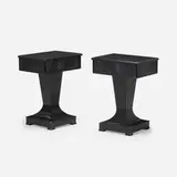 Grosfeld House, Console tables, pair, c. 1950, carved and lacquered wood