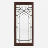 Frank Lloyd Wright, Window from the B. Harley Bradley House, Kankakee, Illinois, c. 1900, leaded glass, zinc caming, lacquered oak