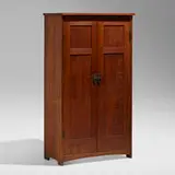 Gustav Stickley, Child's wardrobe, model 920, c. 1907, oak, patinated iron