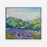 Frances Gearhart, The Peach Orchard, 1929, woodcut in colors
