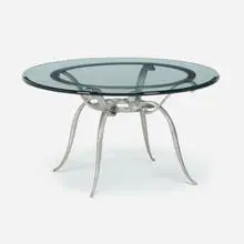 attribution René Prou, Coffee table, c. 1935, aluminum, steel, glass